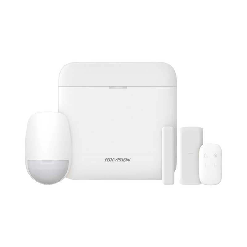 DS-PWA48-KS-SLIM (AX PRO) KIT de Alarma AX PRO con GSM (3G/4G) / Incluye: 1 Hub con bateria de respaldo / 1 Sensor PIR / 1 Contacto Magnético Slim / 1 Control Remoto / Wi-Fi / Compatible con Hik-Connect P2P