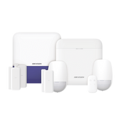 (AX PRO) KIT de Alarma AX PRO con GSM (3G/4G) / Incluye: 1 Hub con bateria de respaldo / 2 Sensores PIR / 3 Contactos Magnéticos mini / 1 Control Remoto / 1 Sirena Inalambrica Exterior  / WiFi / Compatible con Hik-Connect P2P - Toer