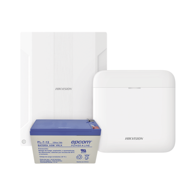 (AXPRO) KIT  de alarma AX PRO conversión de zonas cableadas a inalámbricas / Incluye: 1 Hub IP, Wifi y 3G/4G con Batería de respaldo/ 1 Expansor de 16 zonas cableadas / 1 Batería de respaldo 12Vcc a 7 Amp/ Compatible con Hik-Co - Toer