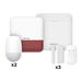 (AX PRO) KIT de Alarma AX PRO / Incluye: 1 Hub con batería de respaldo / 2 Sensores PIR / 3 Contactos Magnéticos mini / 1 Control Remoto / 1 Sirena Inalambrica Exterior color rojo  / WiFi / Compatible con Hik-Connect P2P - Toer