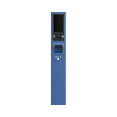 Estación de Entrada de Tickets / Pantalla LCD 10.1 Pulgadas 1080P / Lector de Tarjetas IC y CPU / Impresión Térmica / Protocolo TCP/IP / IP54 / Sistema Operativo Linux Embebido