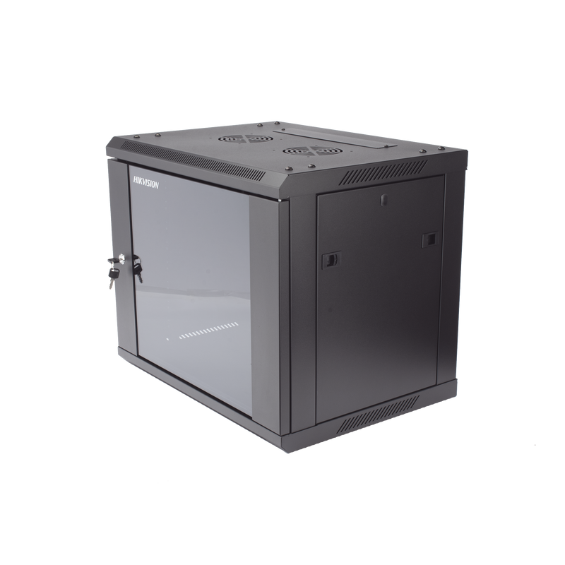 DS-XS6409-S/B Gabinete para Montaje en Pared - Piso / Puerta de Cristal Templado / Cuerpo Fijo / 9 Unidades de Rack / 19 / Fabricado en Acero