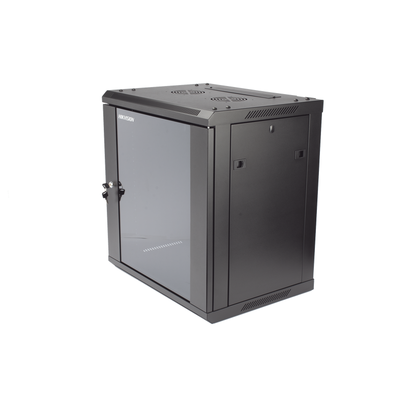 DS-XS6412-S/B Gabinete para Montaje en Pared - Piso / Puerta de Cristal Templado / Cuerpo Fijo / 12 Unidades de Rack / 19 / Fabricado en Acero