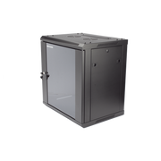 Gabinete para Montaje en Pared - Piso / Puerta de Cristal Templado / Cuerpo Fijo / 12 Unidades de Rack / 19" / Fabricado en Acero - Toer