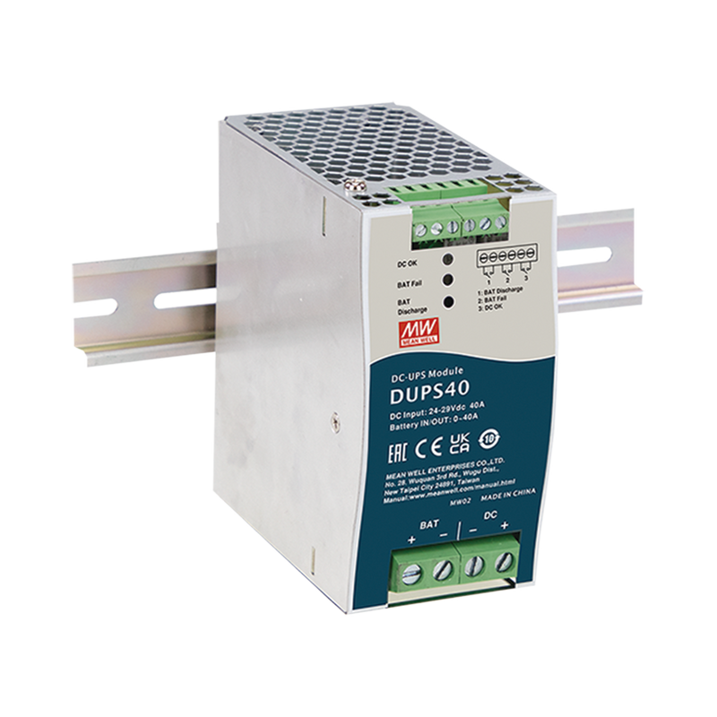 DUPS40 UPS PARA CD / 24VCD 40A / RIEL DIN / PARA BATERÍAS DE 4 A 135 AH
