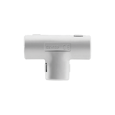 Unión en "T" para tubería rígida, recomendado para cable eléctrico, PVC Auto-extinguible, de 25 mm - Toer