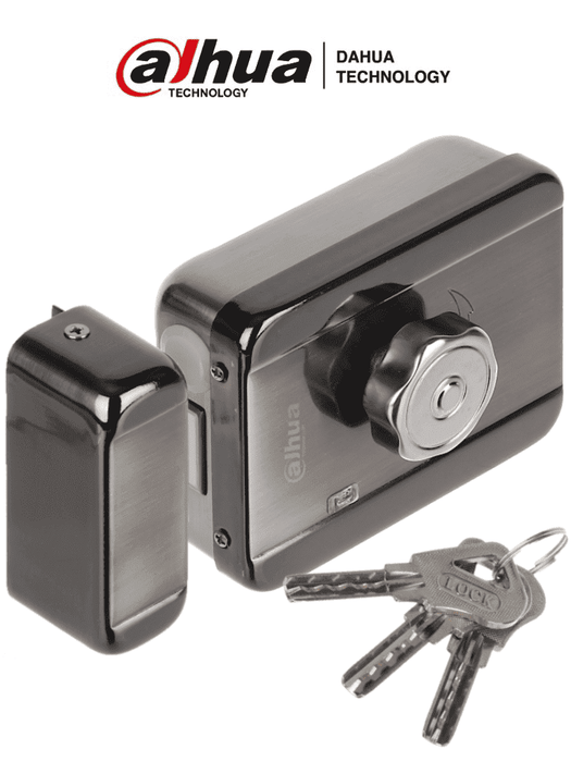 DAHUA DHI-ASF601A - Cerradura eléctrica inteligente con cierre automático, 12 VDC, bidireccional (izquierda o derecha). Ideal para puertas de madera, metal y emergencia. Compatible con videoporteros y control de acceso