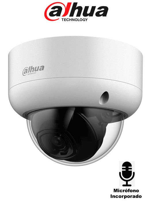 DAHUA DH-HAC-HDBW1801EAN-A - Cámara Domo Antivandálica 4K/ Micrófono Incorporado/ Iluminación IR de Hasta 40 Mts/ Lente de 2.8mm con Apertura de Hasta 106 Grados/ Super Adapt/ WDR Real/ IP67 & IK10/ Metálica