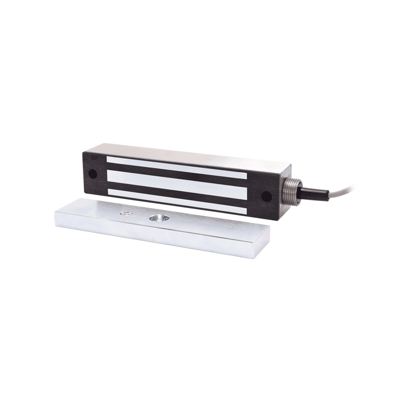 E942FC600AR Chapa Magnetica 600 Lbs Para Uso en Exterior / IP65 / Con Cordón Armado