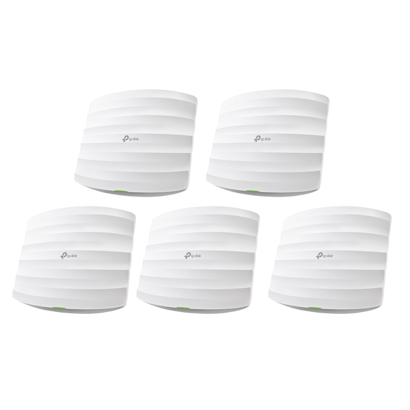 EAP245-KIT-5 Kit de 5 Puntos de Accesso Omada doble banda 802.11ac, MU-MIMO, PoE af y PoE Pasivo, soporta hasta 100 clientes, hasta 1350 Mbps.
