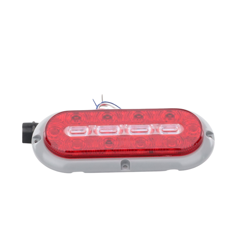 ED3080AW Plafón Ovalado de 7.5 Para Camiones de Transporte, 18 LED Ultra Brillantes, Color Rojo/Claro/Ambar