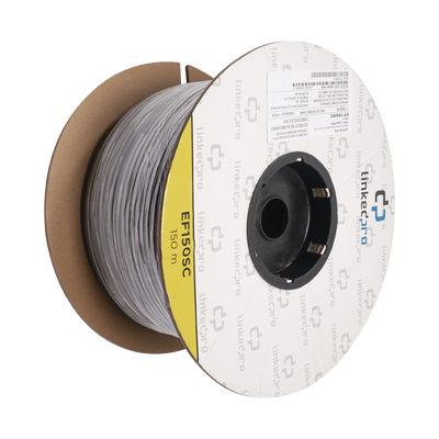 Carrete de Fibra Óptica Monomodo con conectores SC-SC Duplex, Reforzada con Kevlar, de 150 metros, Para instalaciones subterráneas por tubería - Toer