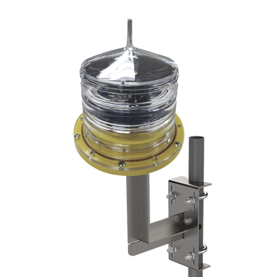 Estrobo led para Obstrucción Autónoma con Led Color Rojo con Panel Solar (Luz Fija o Estroboscópica configurable) / incluye montaje HLU3R2 - Toer