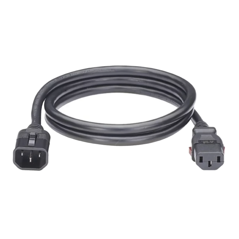 EP1314048X125 Cable de Alimentación Eléctrica Con Bloqueo de Seguridad, de IEC C14 a IEC C13, 1.2 Metros de Largo, Color Negro, 1 Pieza