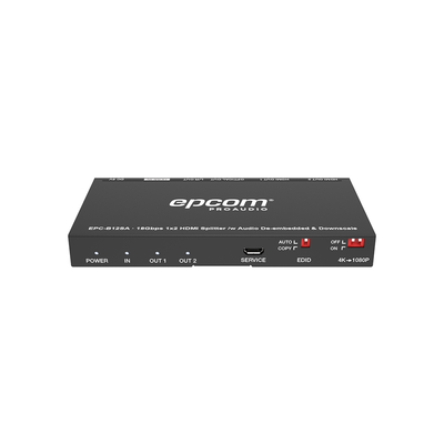 Splitter HDMI 1x2 | 4K@60Hz | Extractor de Audio | Down Scaler | HDR  4:4:4 | EDID | 18Gbps - Toer