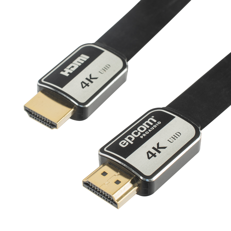 Cable HDMI de 3m | Alta Definición | Version 2.0 | Alta velocidad 18Gbps | 4K@60Hz | Conectores Chapados en Oro | Tipo Plano