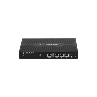 EdgeRouter 4, con 3 puertos 10/100/1000 Mbps + 1 puerto SFP, con funciones avanzadas de ruteo - Toer