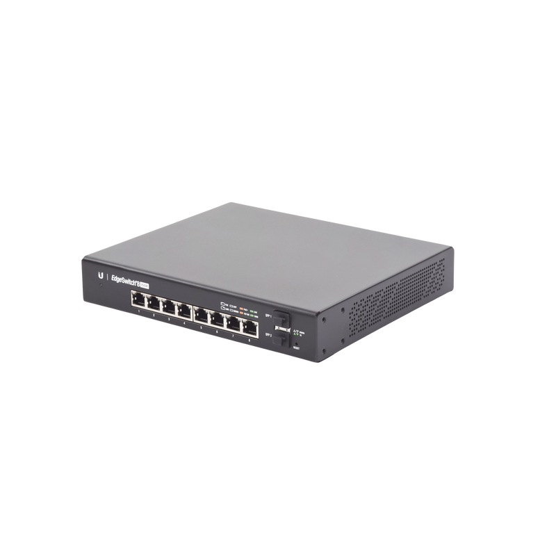 ES-8-150W Switch EdgeMAX Administrable de 8 Puertos Gigabit con PoE+/PoE Pasivo 24V + 2 Puertos SFP, 150 W