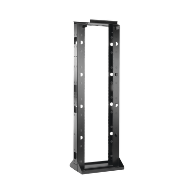 Rack de 2 Postes Sísmico, Estándar de 19 in, Rieles Numerados y Roscados #12-24, Fabricado en Acero, 45 Unidades de Rack, Color Negro