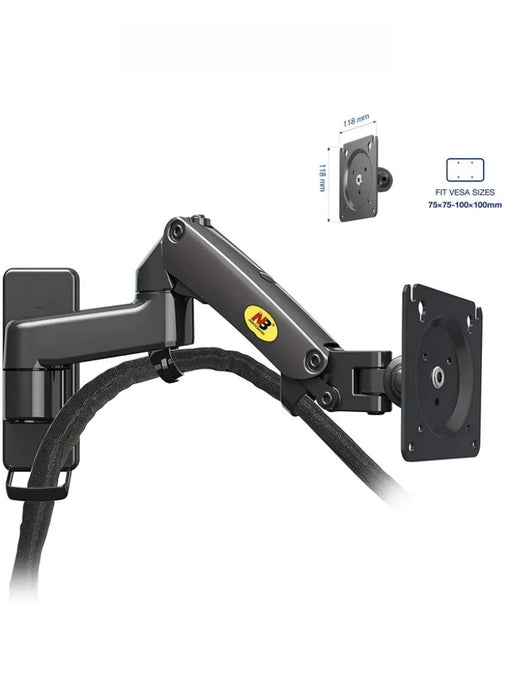 TCE F150 - Soporte de Pared para Pantallas de 17 a 35" , Carga Máxima 12 Kg , VESA 75x75mm / 100x100mm , Ajuste Inclinación y Rotación