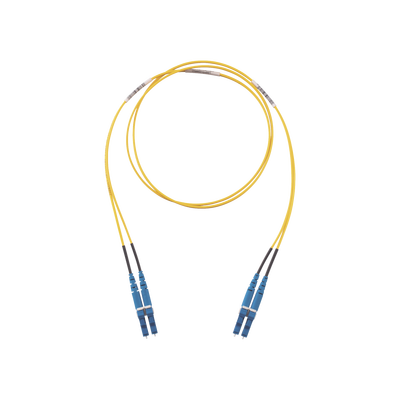 Jumper de Fibra Optica Monomodo 9/125 OS2, LC-LC Duplex, LSZH, Color Amarillo, 10 Metros (32.81 Pies)