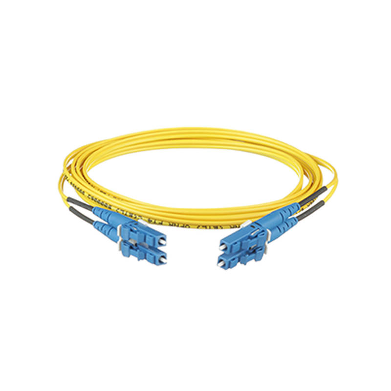 F92ERLNLNSNM001 Jumper de Fibra Optica Monomodo 9/125 OS2, LC-LC Duplex, OFNR (Riser), Color Amarillo, 1 Metro