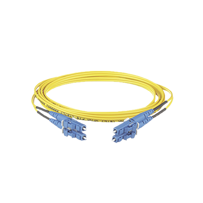 Jumper de Fibra Optica Monomodo 9/125 OS2, LC-LC Duplex, OFNR (Riser), Color Amarillo, 15 Metros (49.21 Pies)
