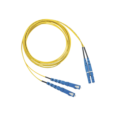 Jumper de Fibra Optica Monomodo 9/125 OS2, LC-SC Duplex, OFNR (Riser), Color Amarillo, 10 Metros (32.81 Pies)