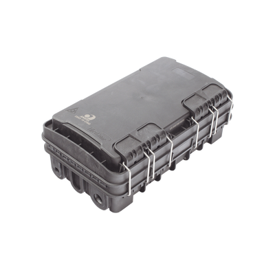 Caja de Distribución de Fibra Óptica para 24 Empalmes, con 8 acopladores SC/APC simplex, Exterior IP65, Color Negro - Toer