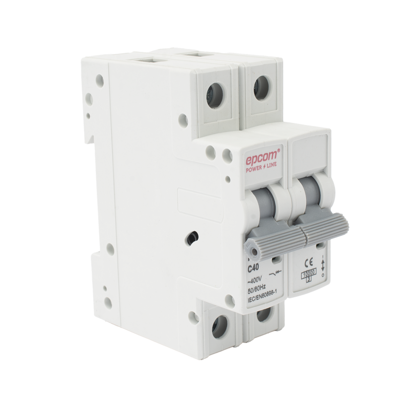 Protección Térmica 2P, 40A,  Corriente Alterna  400 Vca para Aplicación Fotovoltaica Montaje Riel DIN