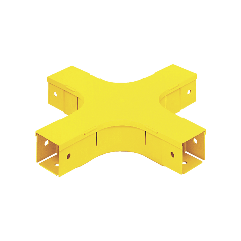 Accesorio de 4 Vías Horizontal, Con Ángulos a 90º, Para Canaletas FiberRunner? 2X2, Color Amarillo