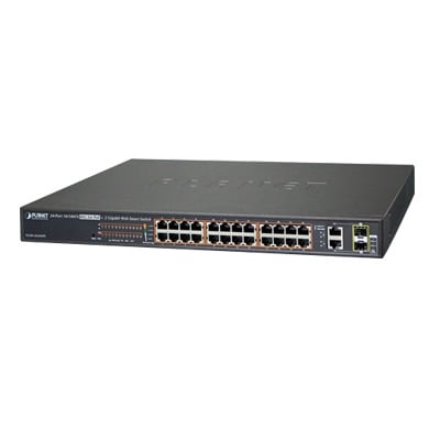 FGSW-2624HPS Switch administrable de 24 puertos 10/100TX PoE+ y 2 puertos combo TP/SFP Gigabit