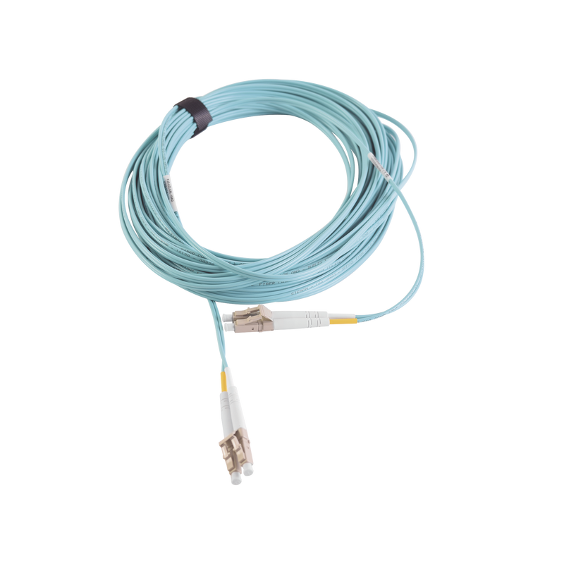 FJ2-LCLC5L-07AQ Jumper de Fibra Óptica Multimodo 50/125 XGLO OM3, LC-LC Duplex, OFNR, Color Aqua, 7 Metros