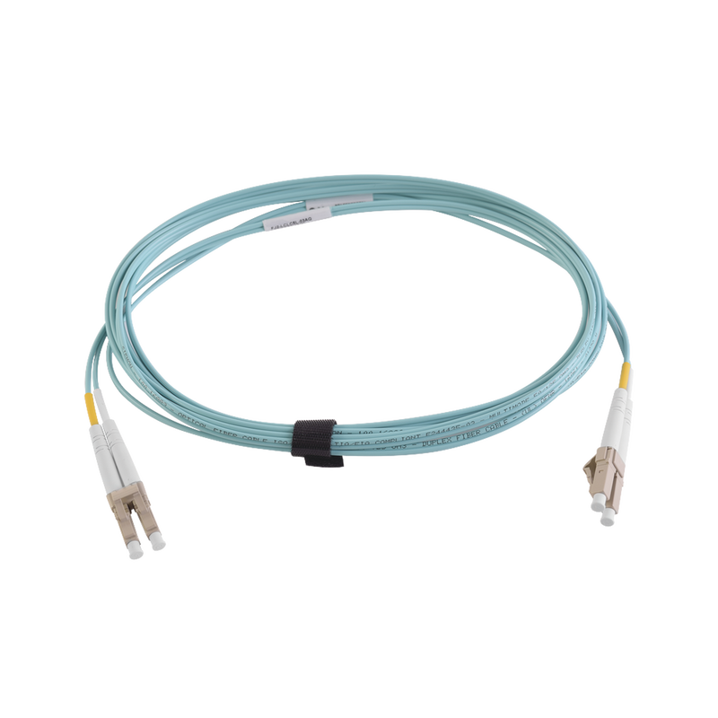 FJ2-LCLC5V-01AQ Jumper de Fibra Óptica Multimodo 50/125 XGLO OM4, LC-LC Duplex, OFNR, Color Aqua, 1 Metro