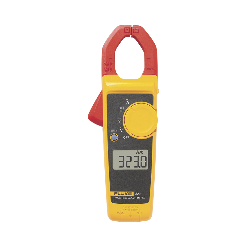 FLUKE-323 Amperimetro de Gancho de Verdadero Valor Eficaz (True RMS), Medida de Corriente en CA de 400 A y Tensión en CA y CC de 600V