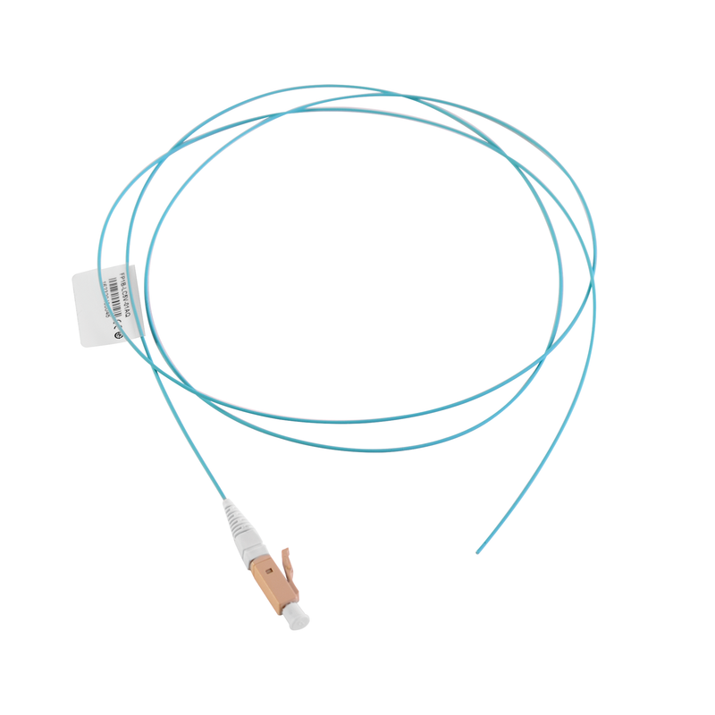 FP1B-LC5L-01AQ Pigtail de Fibra Óptica LC Simplex, Multimodo OM3 XGLO 50/125, OFNR, Color Aqua, 1 Metro