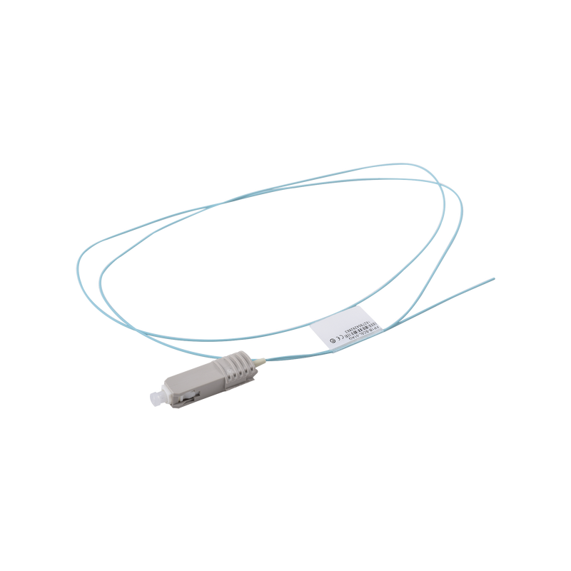 FP1B-SC5L-01AQ Pigtail de Fibra Óptica SC Simplex, Multimodo OM3 XGLO 50/125, OFNR, Color Aqua, 1 Metro