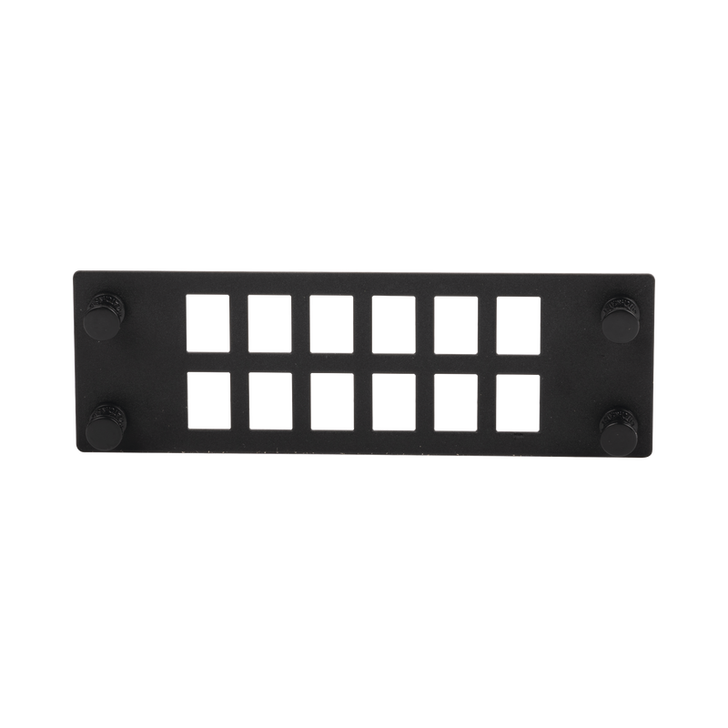 Placa Para 12 Adaptadores de Fibra Óptica, Uso con Gabinetes FPONE3 y FPONE4