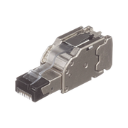 Plug RJ45 Blindado, Instalación Recta, Terminación en Campo Certificable, Compatible con Cat5e, Cat6 y Cat6A, Color Plata, Paquete de 10 Piezas - Toer