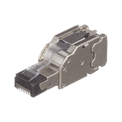 Plug RJ45 Blindado, Instalación Recta, Terminación en Campo Certificable, Compatible con Cat5e, Cat6 y Cat6A, Color Plata, Paquete de 10 Piezas - Toer