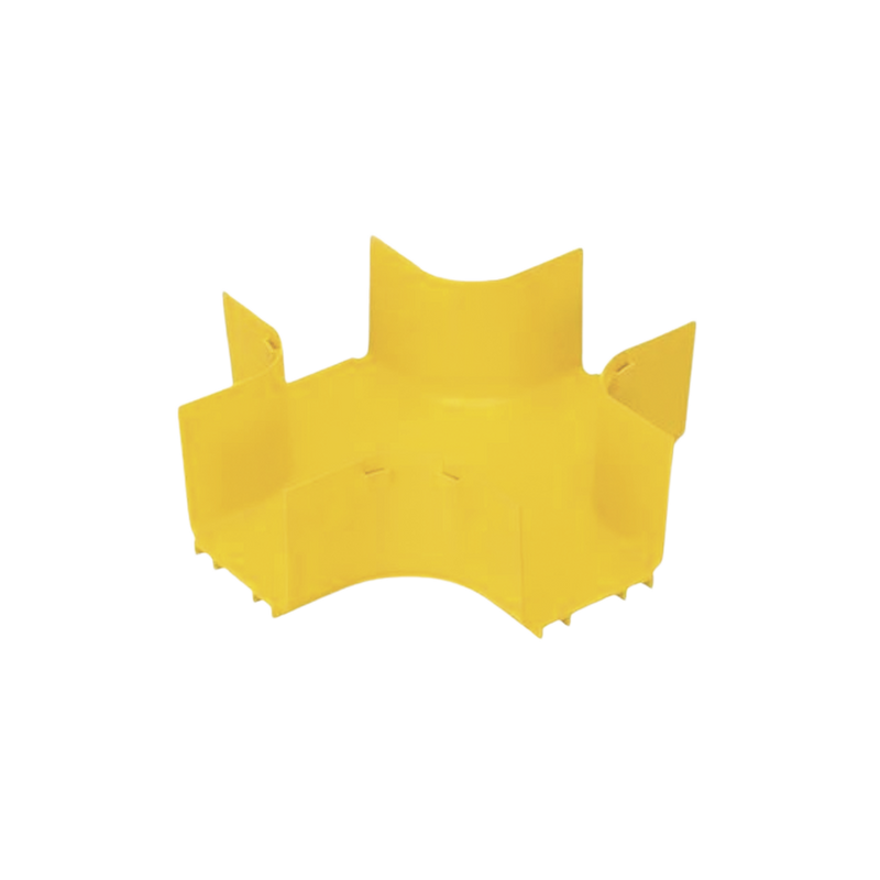 Accesorio de 4 Vías Horizontal, Con Ángulos a 90º, Para Canaletas FiberRunner? 4X4, Color Amarillo