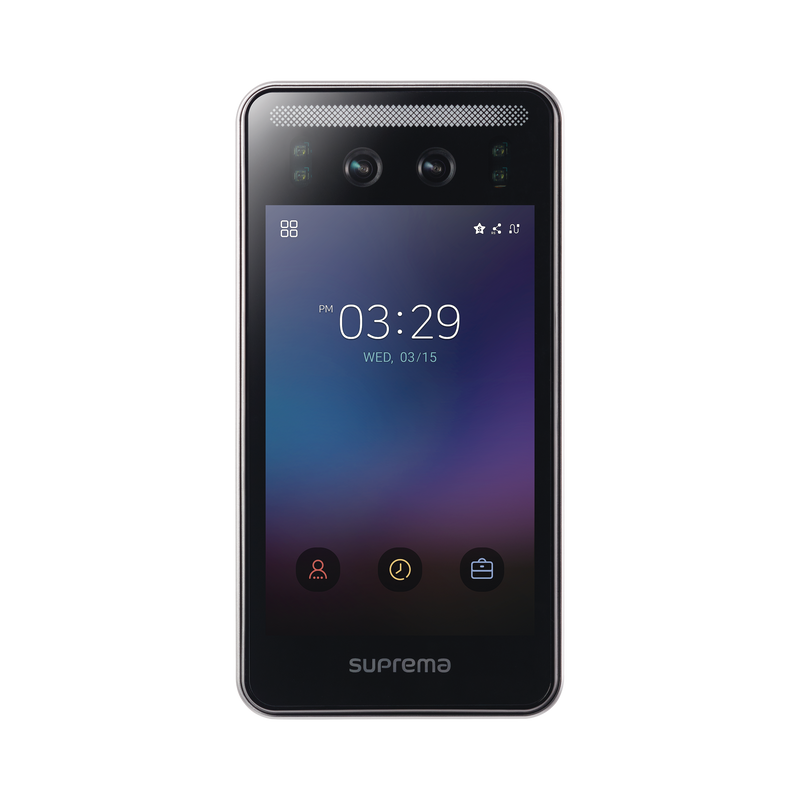 Face station F2 con detector de Cubre bocas, Lector Facial, Lector de tarjetas Móviles y lector de tarjetas  RFID(125kHz EM & 13.56Mhz MIFARE)  Compatible con BioStar2, Uso para Control de Acceso y Asistencia