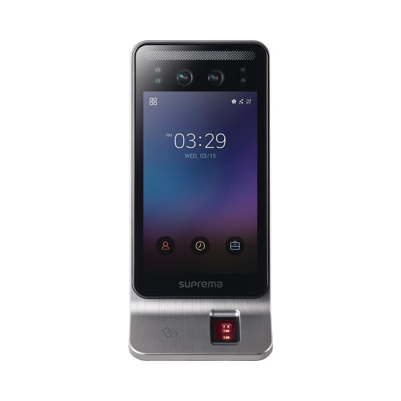 FSF2ODB Lector Multi-tecnologia con detector de cubrebocas- Reconocimiento Facial, Huella, Tarjeta Móvil y lector de RFID(125kHz EM & 13.56 Mhz MIFARE)  Compatible con BioStar2,  Uso para Control de Acceso y Asistencia