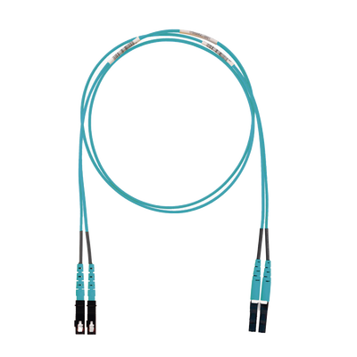 Jumper de Fibra Optica Multimodo 50/125 OM3, LC-SC Duplex, LSZH (Cero Halógenos), Color Aqua, 2 Metros (6.56 Pies)