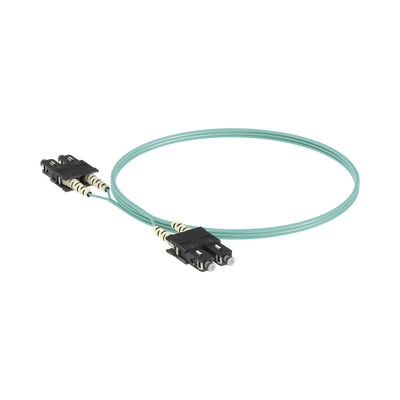 Jumper de Fibra Óptica Multimodo 50/125 OM4, SC-SC Duplex, OFNR (Riser), Color Aqua, 3 Metros (9.84 Pies)