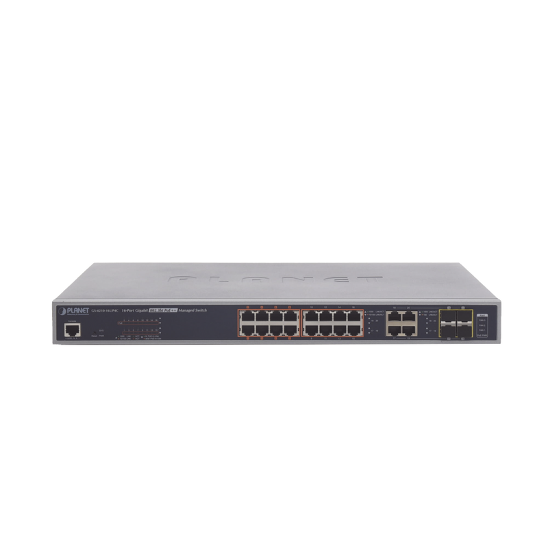 GS-4210-16UP4C Switch administrable L2, 16 puertos 10/100/1000T Ultra PoE + 4 puertos Gigabit Combo TP/SFP