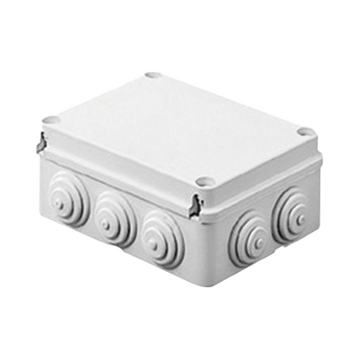 Caja Estanca de PVC Para Derivación y Conexión, 12 Entradas, Tapa Atornillada, 380x300x120 mm (Área interna), Uso Exterior IP55, Material que no Propaga el Fuego y Libre de Hálogenos - Toer