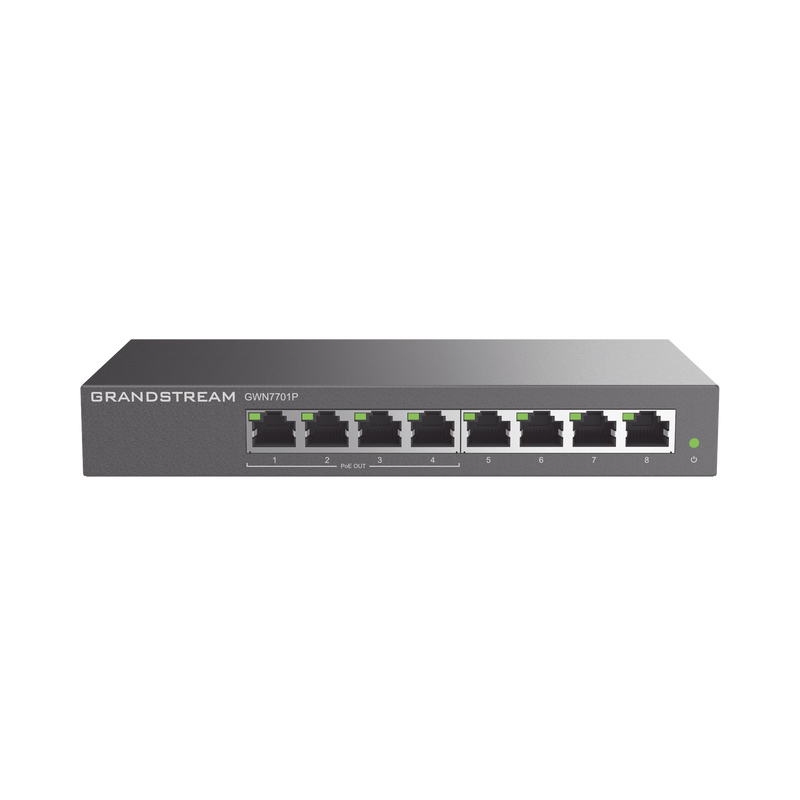 GWN7701P Switch PoE+ Gigabit No Administrable / 8 puertos 10/100/1000 Mbps / 4 puertos PoE+ /  hasta 60W