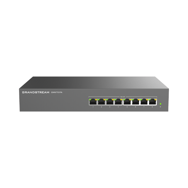 GWN7701PA Switch PoE+ Gigabit No Administrable / 8 puertos 10/100/1000 Mbps / 8 puertos PoE+ /  hasta 145W