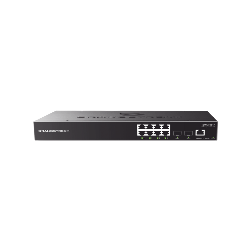 GWN7801 Switch Gigabit Administrable / 8 puertos 10/100/1000 Mbps + 2 Puertos SFP Uplink / Compatible con GWN Cloud.